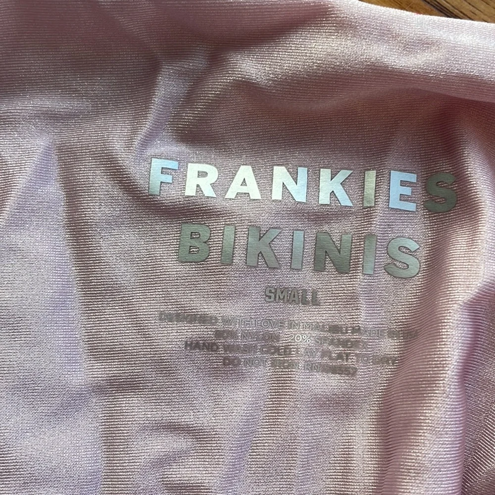NWT Frankie’s Bikinis Honey Shine pink pattern one piece, one shoulder, …